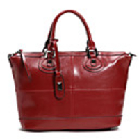 Makko Frauen Solid Color Splicing Ledertasche (Wein)