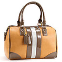 Makko Frauen Splicing Farbe Drum Bag (Coffee White)