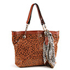 Makko Kuhfell Leopard Tragbare Tasche mit Schal (Screen Color)