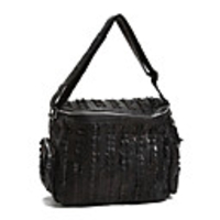 Makko Lammfell tragbare Tasche (Schwarz)