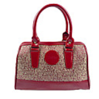 Makko Lässige Genius Leder mit Blumenmuster Splicing Elegante Tragetasche (rot)