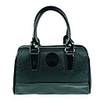 Makko Lässige Genius Leder mit Blumenmuster Splicing Elegante Tragetasche (schwarz)