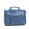 Makko Lässige Genius Leder Solid Color Crossbody-Tasche / Tote (Blau)