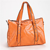 Makko Lässige Schultertasche aus Leder / Tote (Orange)