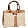 Makko Ol Ostrich Stripe Streifen mit Boa Pu-Farbabstimmung tragbare Tasche (Screen Color)
