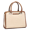 Makko Ol Ostrich Stripe Streifen mit Boa Pu-Farbabstimmung tragbare Tasche (Screen Color)