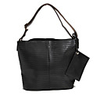 Makko Simple Style Leder Schultertasche (schwarz)