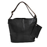 Makko Simple Style Leder Schultertasche (schwarz)