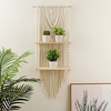 Makramee-Wanddekoration mit Doppelregal,  2-stufiges Blumentopfregal für Raumdekoration,  Schlafzimmer,  Wohnzimmer