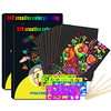 Mal-Spielzeug Scratch Art Set Magic Scratch Paper Zeichentrickfilm Blume Tier Himmel Reines Papier Farbe Kreativ Kinder Jungen und Mädchen für Geburtstagsgeschenke oder Partyartikel