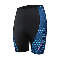 Malciklo Damen Fahrradhosen Sommer Polyester Fahhrad Kurze Hose Hosen Gepolsterte Shorts / Gämse Atmungsaktiv Sport Solide Schwarz / blau Bergradfahren Straßenradfahren Bekleidung Fahrradbekleidung Lightinthebox