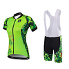 Malciklo Damen Kurzarm Fahrradtrikot mit Trägerhosen Bambus-Karbonfaser Elasthan Leicht Grün camuflaje Übergrössen Fahhrad Atmungsaktiv Rasche Trocknung Anatomisches Design Antibakteriell Sport Lightinthebox