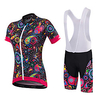 Malciklo Damen Kurzarm Fahrradtrikot mit Trägerhosen Sommer Bambus-Karbonfaser Lycra Orange weiß Weiß Gelb Blumen Pflanzen Übergrössen Fahhrad Sportkleidung 3D-Pad Anatomisches Design Rasche Lightinthebox