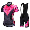 Malciklo Damen Kurzarm Fahrradtrikot mit Trägerhosen Sommer Elastan Lycra Polyester RosaWeiß Purpur Gelb Geometrisch Britisch Übergrössen Fahhrad Trikot / Radtrikot Strumpfhosen / Lange Radhose Lightinthebox