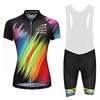 Malciklo Damen Kurzarm Fahrradtrikot mit Trägerhosen Sommer Lycra Polyester Weiß Purpur Schwarz Regenbogen Übergrössen Fahhrad Trägerhose Trikot / Radtrikot Anatomisches Design Rasche Trocknung Lightinthebox