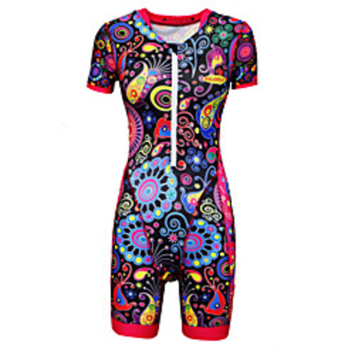 Malciklo Damen Kurzarm
Triathlonanzug Schwarz Gelb
Blau Blumen Pflanzen Fahhrad
Atmungsaktiv
Feuchtigkeitsabsorbierend
Sport Mehrfarbig Bekleidung /
Dehnbar / Sportlich
Lightinthebox