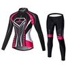 Malciklo Damen Langarm Fahrradtrikots mit Fahrradhosen Winter Sommer Vlies Samt Purpur Gelb Rot Übergrössen Fahhrad Trikot / Radtrikot Trägerhose / Lange Radhose Mit Trägern Sportkleidung / 2 Stück Lightinthebox