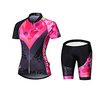 Malciklo Damen Langarm Fahrradtriktot mit Fahrradhosen Schwarz Geometrisch Britisch Fahhrad Trikot / Radtrikot Strumpfhosen / Lange Radhose Gepolsterte Shorts Sport Polyester Coolmax Elastan Lightinthebox