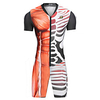 Malciklo Herren Damen Kurzarm Triathlonanzug Orange Skelett Fahhrad UV-beständig Atmungsaktiv Rasche Trocknung Feuchtigkeitsabsorbierend Sport Fischgrätenmuster Triathlon Bekleidung / Dehnbar Lightinthebox