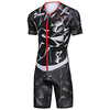Malciklo Herren Kurzarm Triathlonanzug Sommer Elasthan Schwarz / Silber Neuheit Britisch Fahhrad Sport Geometrisch Bekleidung / Mikro-elastisch Lightinthebox