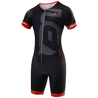 Malciklo Herren Kurzarm Triathlonanzug Weiß Schwarz Rot Britisch Fahhrad Atmungsaktiv Rasche Trocknung Sport Geometrisch Bekleidung / Hochelastisch / Athlässigkeit Lightinthebox