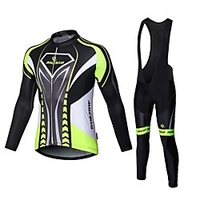 Malciklo Herren Langarm Fahrradtrikot mit Trägerhosen Winter Sommer Elastan Schwarz Weiß Löwe Fahhrad Rasche Trocknung Sport Mit Mustern Bergradfahren Straßenradfahren Bekleidung / Erweitert Lightinthebox