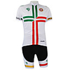 Malciklo Herrn Damen Kurzarm Fahrradtrikot mit Trägerhosen Elastan Polyester Weiss / schwarz Portugal Champion Nationalflagge Fahhrad Trikot / Radtrikot Sportkleidung Windundurchlässig Rasche