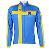 Malciklo Herrn Damen Langarm Fahrradtrikot Winter Polyester Blau Schweden Champion Nationalflagge Fahhrad Trikot / Radtrikot Oberteile Bergradfahren Straßenradfahren Windundurchlässig Rasche