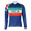 Malciklo Herrn Damen Langarm Fahrradtrikot Winter Polyester Royal blau grün Italy Champion Nationalflagge Fahhrad Trikot / Radtrikot Oberteile Bergradfahren Straßenradfahren Windundurchlässig
