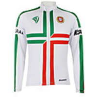 Malciklo Herrn Damen Langarm Fahrradtrikot Winter Polyester Weiß / Grün Portugal Champion Nationalflagge Fahhrad Trikot / Radtrikot Oberteile Bergradfahren Straßenradfahren Windundurchlässig Rasche