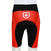 Malciklo Herrn Fahrradträgerhosen Polyester Rot schwarz Switzerland Champion Nationalflagge Fahhrad Shorts / Laufshorts Unten Bergradfahren Straßenradfahren Atmungsaktiv Reflexstreiffen Sport Lightinthebox