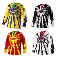 Malciklo Herrn Langarm Downhill Jersey Schmutzfahrrad Jersey Winter Baumwolle Weiß Schwarz Gelb Fahhrad Trikot / Radtrikot Oberteile Bergradfahren Atmungsaktiv Rasche Trocknung / Dehnbar