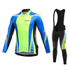 Malciklo Herrn Langarm Fahrradtrikot mit Trägerhosen Winter Vlies Coolmax Lycra Weiß Schwarz Streifen Fahhrad Trikot / Radtrikot Trägerhose / Lange Radhose Mit Trägern Sportkleidung Fleece Lightinthebox