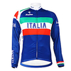Malciklo Herrn Langarm Fahrradtrikot Winter Vlies Polyester Blau Italy Champion Nationalflagge Fahhrad Trikot / Radtrikot Oberteile Bergradfahren Straßenradfahren warm halten Fleece Innenfutter Lightinthebox