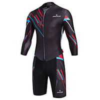 Malciklo Herrn Langarm Triathlonanzug Schwarz Grün Orange Britisch camuflaje Fahhrad Atmungsaktiv Rasche Trocknung Winter Sport Coolmax Lycra Klassisch Triathlon Bekleidung / Hochelastisch Lightinthebox