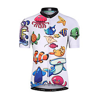 Malciklo Jungen Mädchen Kurzarm Fahrradtrikot - Kinder Weiß Tier Cartoon Design Fahhrad Oberteile Bergradfahren Straßenradfahren UV-beständig Atmungsaktiv Rasche Trocknung Sport Bekleidung / Dehnbar Lightinthebox