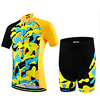 Malciklo Jungen Mädchen Kurzarm Fahrradtriktot mit Fahrradhosen - Kinder Lycra Schwarz / Rrot Schwarz / gelb Schwarz / blau camuflaje Fahhrad Sportkleidung Atmungsaktiv Rasche Trocknung / Dehnbar Lightinthebox