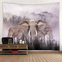 Malerei Elefant digital gedruckt Tapisserie Dekor Wandkunst Tischdecken Tagesdecke Picknickdecke Strand werfen Wandteppiche bunte Schlafzimmer Halle Wohnheim Wohnzimmer hängen Lightinthebox