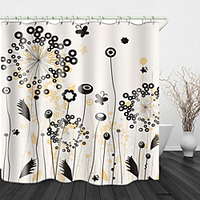 Malerei Löwenzahn Digitaldruck wasserdichten Stoff Duschvorhang für Badezimmer Wohnkultur bedeckt Badewanne Vorhänge Liner enthält mit Haken Lightinthebox