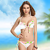 Malinsa Victoria-Damen Rüschen mit Felgen und Brust Pad Bikini (Screen Color)