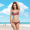 Malinsa Victoria-Frauen Bohemian Drucken mit Felgen und Brust Pad Bikini (Screen Color)