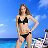 Malinsa Victoria-Frauen klassische Triangel-BH mit Brust Pad Bikini (schwarz)