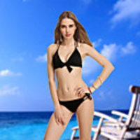 Malinsa Victoria-Frauen klassische Triangel-BH mit Brust Pad Bikini (schwarz)