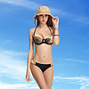 Malinsa Victoria-Frauen reizvoller Leopard-Halbschalen mit Felgen und Brust Pad Bikini (Screen Color)