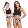 Mama und ich Badeanzug Farbblock Sport Bedruckt Schwarz Orange Ärmellos Urlaub Passende Outfits Lightinthebox