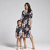 Mama und ich Familien Kleidung Sets Kleid Grafik Kurzarm Druck Schwarz Maxi Sommer Lightinthebox