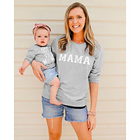 Mama und ich graue Frühling Herbst Schneemann Brief Langarmshirts Lightinthebox