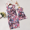 Mama und ich Kleid Blumen Schleife Rote Ärmellos Midi Grundlegend Passende Outfits / Sommer / Bedruckt Lightinthebox