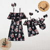 Mama und ich Kleid Sommerkleid Blumen Druck Schwarz Ärmellos Maxi Passende Outfits Lightinthebox