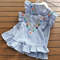 Mama und ich Kleider Andere Täglich Patchwork Blau Rosa Kurzarm Knielang Aktiv Passende Outfits Lightinthebox